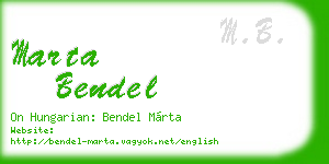 marta bendel business card